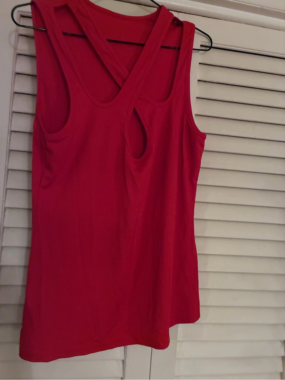 Women’s Ribbed Red Tank Top - Sleeveless Layering Piece